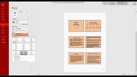 can you print powerpoint with notes on the same page as slides?