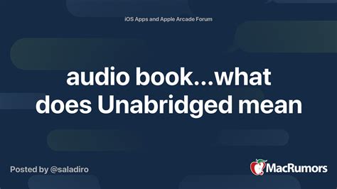 what does unabridged mean in audio books